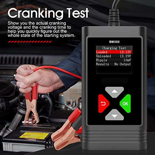 Bm560 6V 12V Car Battery Tester, 100-2000 Cca Voltage Tester 2Ah-220Ah Digital Auto Battery Analyzer Internal Resistance Tester Automotive Alternator For Cars/Trucks/Motorcycles/Boats #TOP3