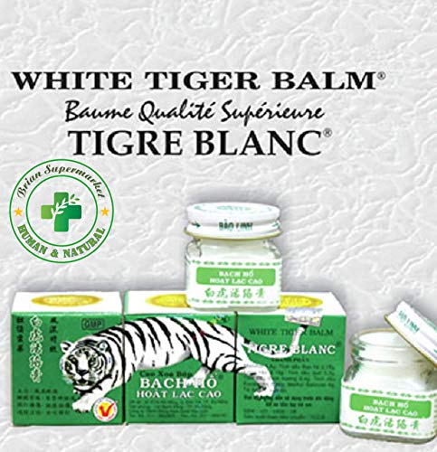 Brian Supermarket - high massage pain relief 4 Box x 20g White Tiger Transdermic Anelgesic Cream Cao Bach Ho Hoat Lac Cao