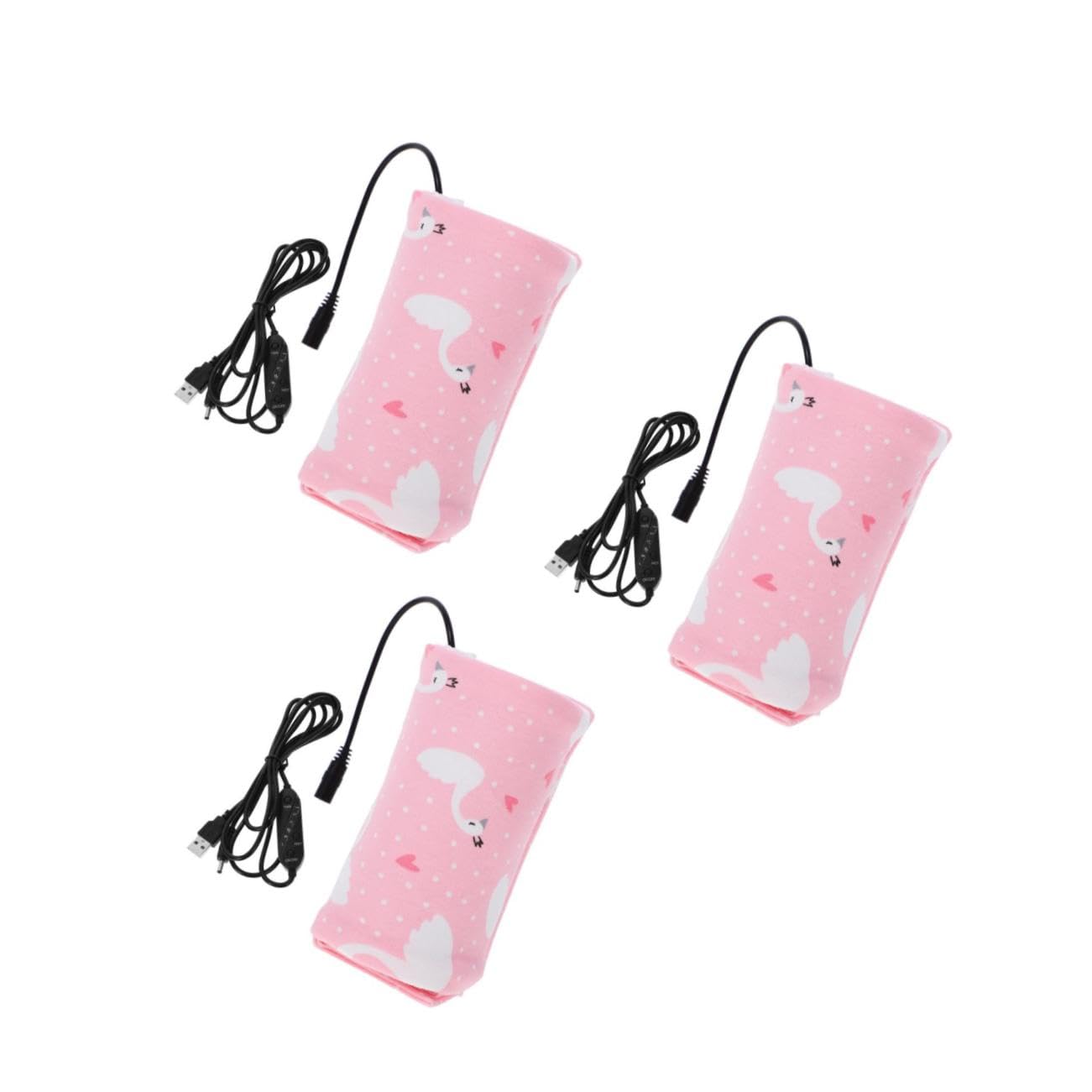 Yardwe 3 Pezzi Copertura isolante bottiglia isolante scalda biberon caldo scaldabiberon portatile borsa termica per bottiglie borsa per bottiglia di isolamento termico cotone rosa