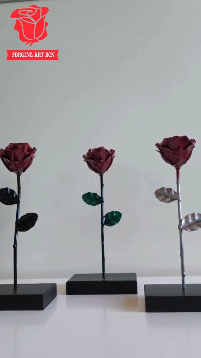 Rose Schmiedeeisen Zierblume Aus Stahl Gartendeko Rose Aus Metall