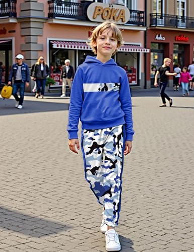 Image of Boys Clothes Boy Outfits 2-Piece Long Sleeve Hoodie and Camouflage Pants Boys Fall Winter Clothes for 6-16 Years