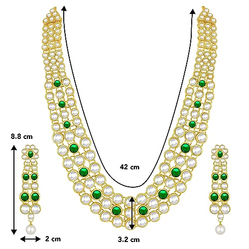 Image of Peora Anuskha Sharma Inspired Kundan Necklace & Jewelry Set Gift For Women