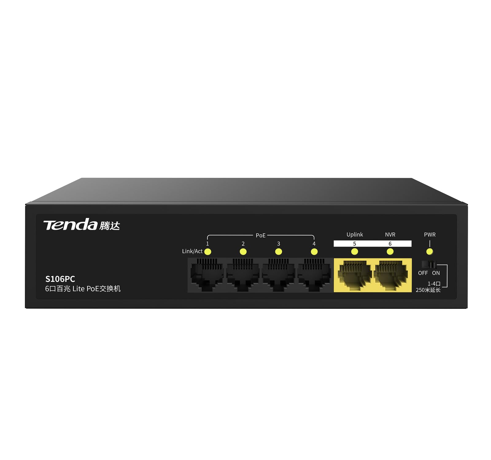 Tenda S106PC 6-Port 100M Lite PoE Switch with 4-Port PoE (Black) (B0CW694TQ7) Amazon Price History, Amazon Price Tracker