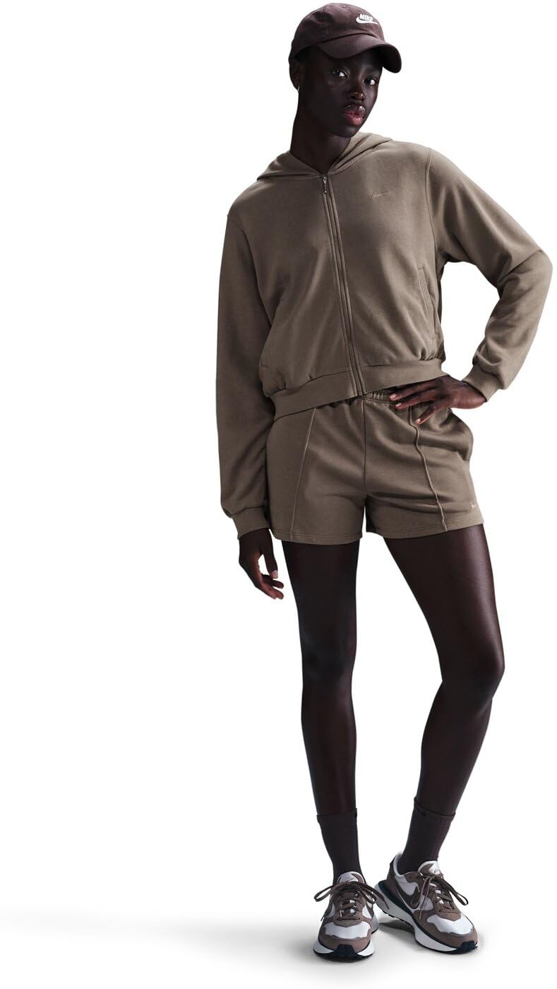 Nike Women's Chll Ft Fz Hdy Jacket, Mink Brown/Sail, S