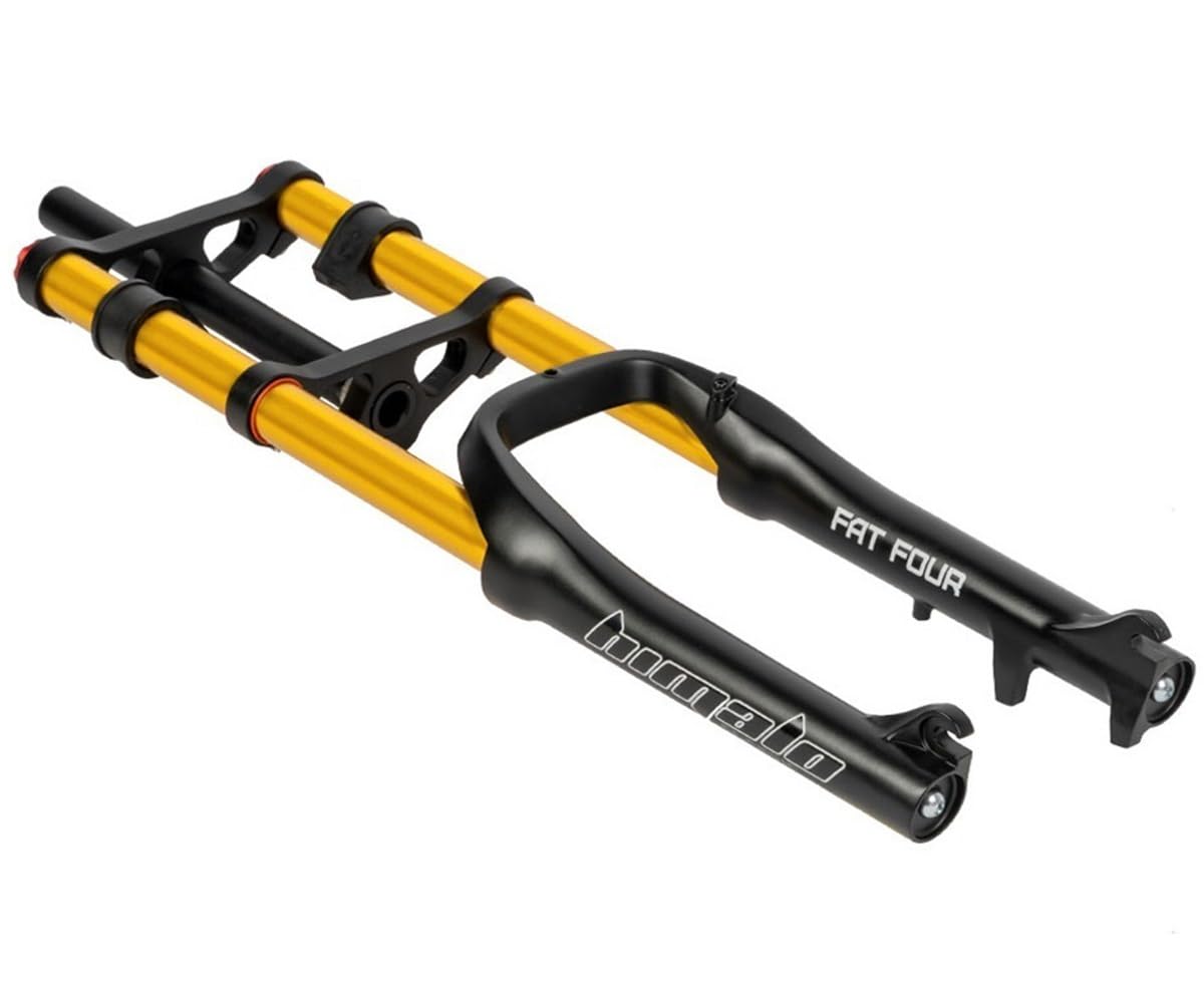 WIQUYBML Snow Beach Bike Air Front Fork 20 Inch For 4.0 Tire Rebound Adjustment MTB Bicycle Fat Suspension Forks 1-1/8'' Straight Tube QR 9 * 135mm Travel 120mm