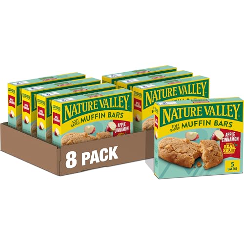 Nature Valley Soft-Baked Muffin Bars, Apple Cinnamon, 5ct, 6 boxes