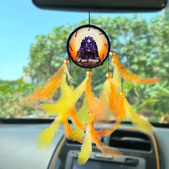 Handmade Addi Yogi Shiva Canvas Car Hanging Dream Catcher for Home & Office Decor, Gifitng, Car Hanging (Pack of 1)