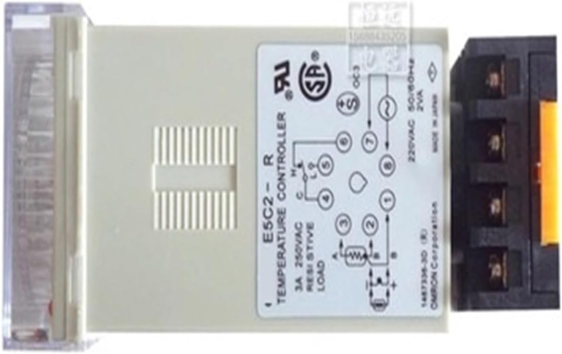 PID Temperature Controller E5C2 Relay Output K Input 0-400C Pointer with Socket Guide Rail Type 48*48mm Thermostat AC 110V-220V Temperature Controller(with Socket)