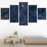 SIGNWIN 5 Panel Canvas Wall Art Modern Art Abstract Contemporary Edgy Mixed Media Multicolor Patterns for Home Decorations Ready to Hang - 60