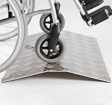 Warmiehomy Wheelchair Ramp 300KG Loading Capacity Aluminum Alloy Bridge Ramp Threshold Ramp for Doorways Wheelchair Motorbike Bike Stroller (70cm x 60cm x 7.5cm)