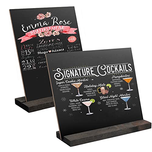 Lavagnette Segnaposto 2 In 1 Con Base Legno - 6 Pezzi 23x17cm Per Ristoranti, Feste E Negozi - Foto 13