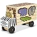 Melissa & Doug – ciężarówka ratownicza dla zwierząt na safari | drewniane pojazdy i pociągi | ciężarówki i pojazdy | 2+ | prezent dla chłopca lub dziewczynki