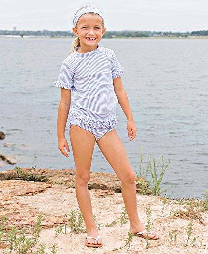 Image of RuffleButts Baby Girls Modern - Baby Swim Headband UPF 50+
