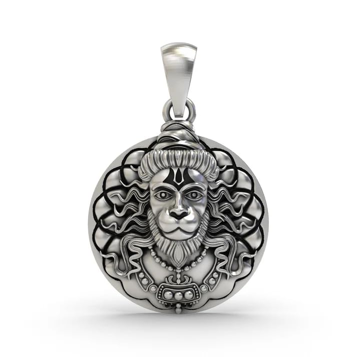 Hanuman Locket for Men & Women | Spiritual Religious Pendant with Chain | Bajrangbali Hanuman Ji Kavach for Protection, Strength, Positive Energy & Devotional Wear Unisex