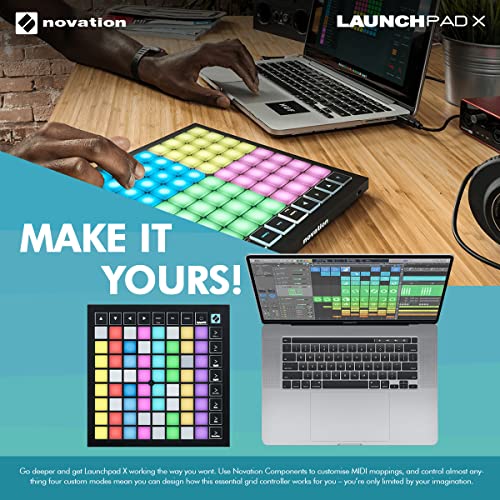 Novation Launchpad Mk Ii Ableton Livecontroller Bundle With Novation Launchpad Soft Carry Sleeve + Headphones + Fibertique Cleaning Cloth #TOP4