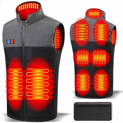Panngu Heated Jackets for Men with 10000Mah Battery Pack XL Upgraded Version Heated Vest Warmer Clothing
