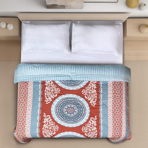 Image of Signature Reversible Super Soft Double Bed Comforter /Quilt Set 350GSM 88x90 inches, and Fitted Elastic Bed Sheet with Pillow Covers (The Positive Circle, Comforter Only)