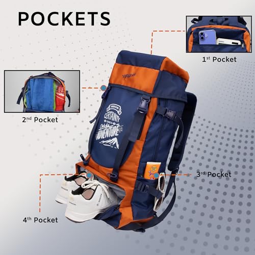 Image of F Gear Ridge 32L Trekking Backpack|Hiking|Camping Travel Leisure Tourist Outdoor Sport Rucksack|Multi Pockets|Shoulder Bag - Drawstring Top Open|Lightweight Bag|Adults|Unisex|Men Women
