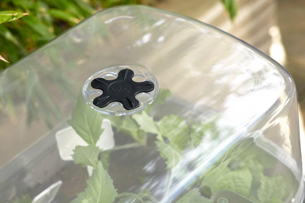 Elho Noa Potager sur Pied 80 Planteur Plastique Recyclé Ø 78.5 x H 34.2 cm Living Noir