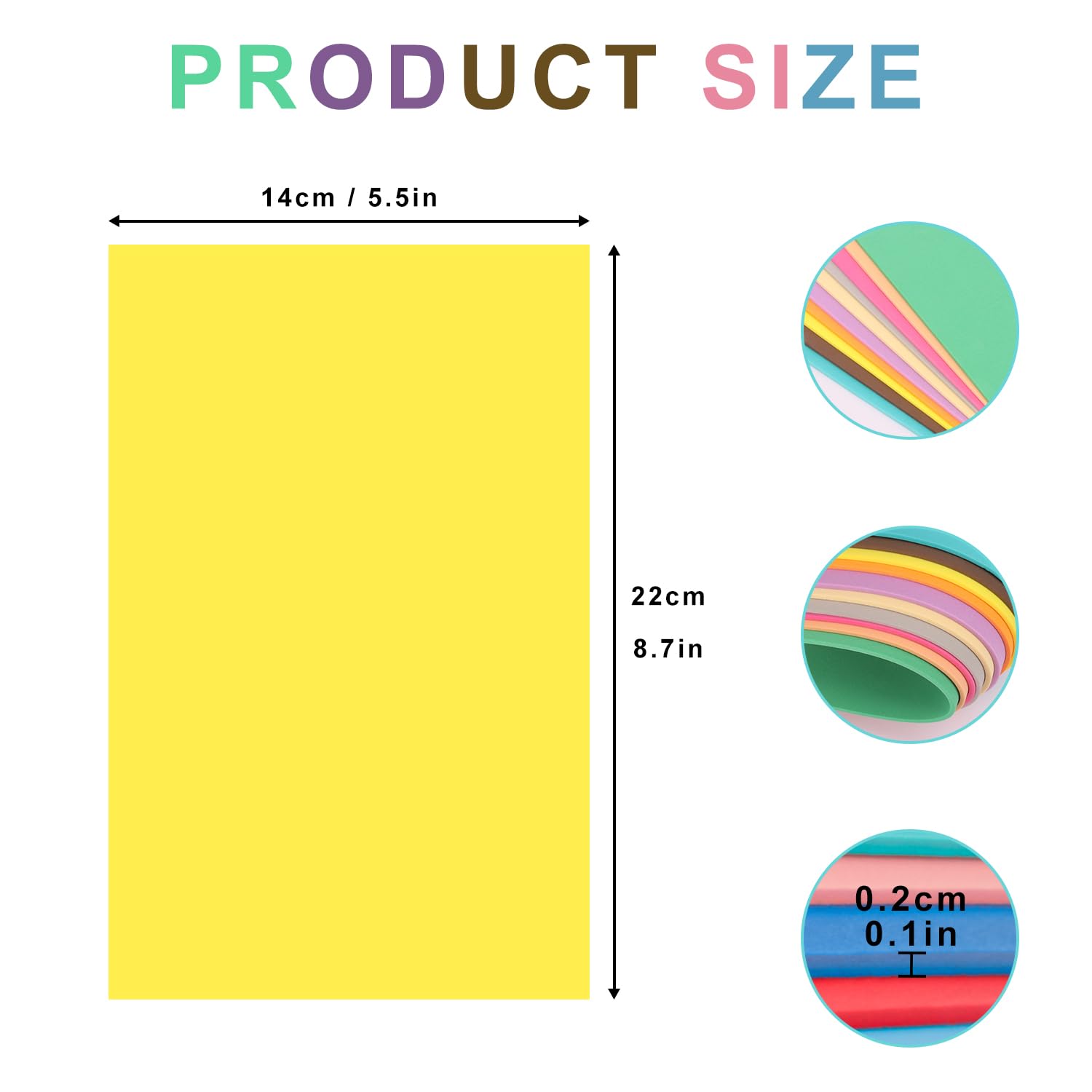 200 Pack Craft Foam Sheets, 5.5 x 8.7 Inch Ultimate EVA Foam Bundle for Arts and Crafts, EVA Foam Sheets for Crafts, 20 Color Vibrant Colors Craft Foam Sheet for Crafts by IHDYPPEW