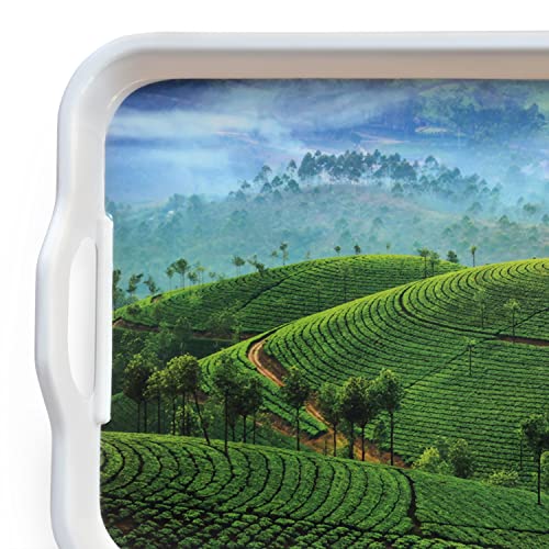 Image of SUPERWARE | Food Grade Melamine | Serving Tray Set - Handy Tray Munnar (2 nos.) | Serveware, Tableware, Stain Free, Glazed Finish