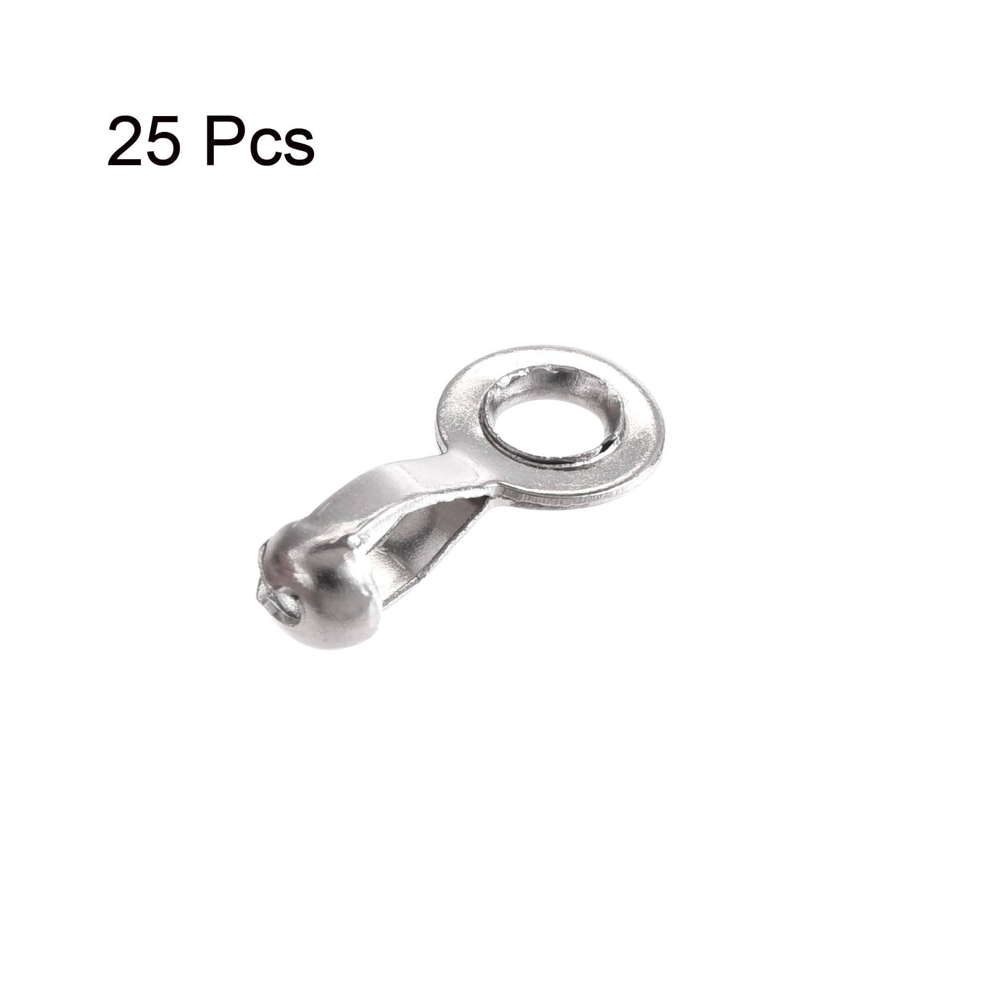 50-Pack Stainless Steel Ball Chain Connectors - Double Ring Links For 2mm/2.4mm Bead Chain