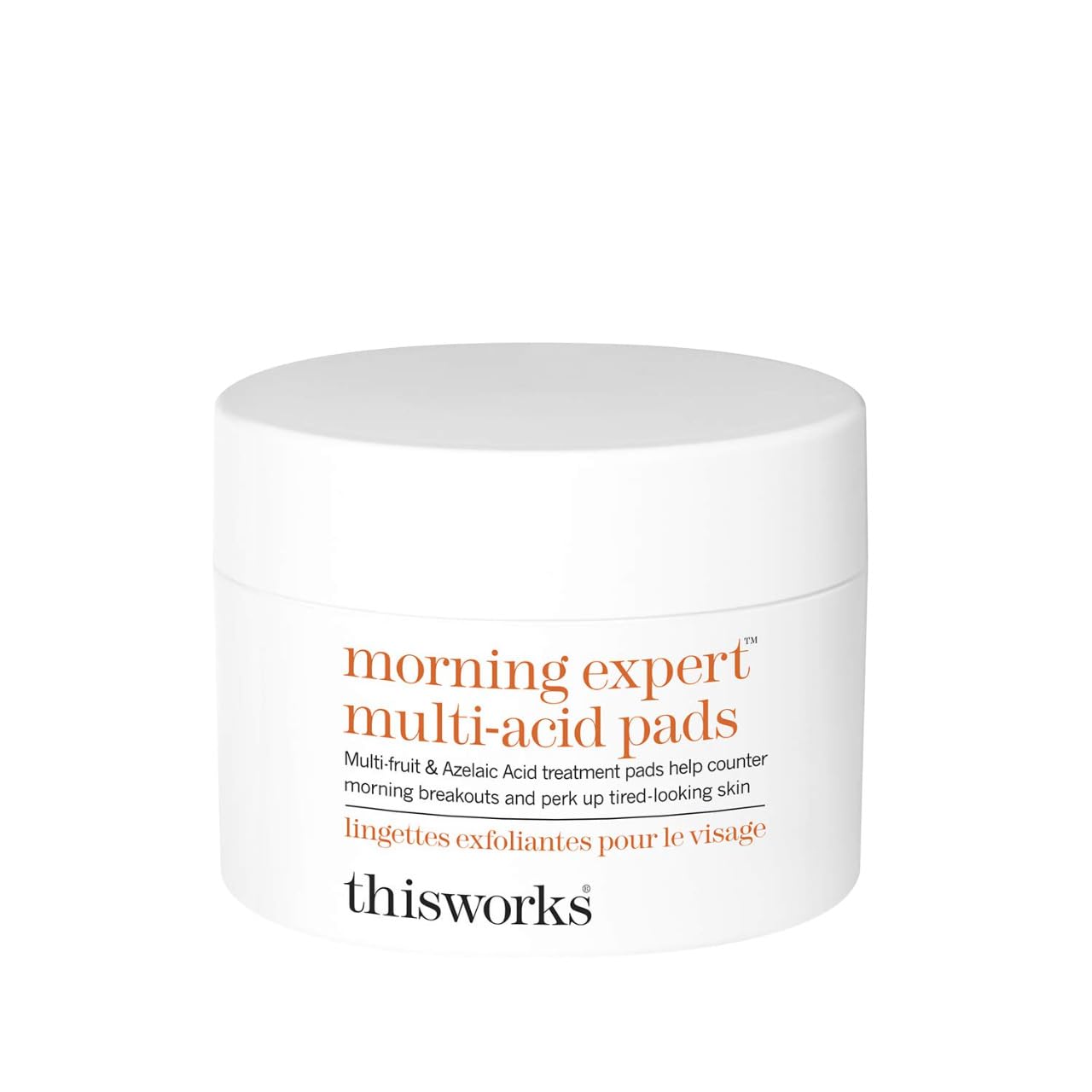Morning Expert Multi-Acid Pads, 60 Pads - Exfoliating Face Pads Enriched with Witch Hazel, AHAs and Vitamin B3 - Cleansing Pads with Azelaic Acid to Unclog Pores and Smoothe Complexion