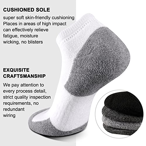 COOPLUS 8 Pairs Mens Cushioned Ankle Socks Moisture Wicking Athletic Running Low cut Sports Socks4