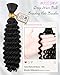 Deep Wave Bulk Braiding Hair-Wet and Wavy Human Braiding Hair,20 Inches 2 Bundles Natural Black,Soft Synthetic No Weft Bohemian Curl for DIY(20