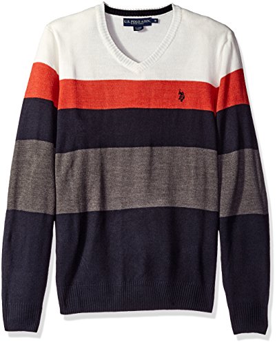 U.S. Polo Assn. Men's Stripe V-Neck Sweater