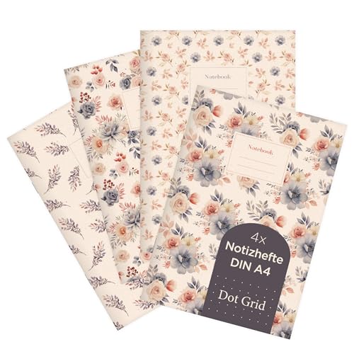 Carnets de notes A4 grand format cahier écriture bureau lot de 4