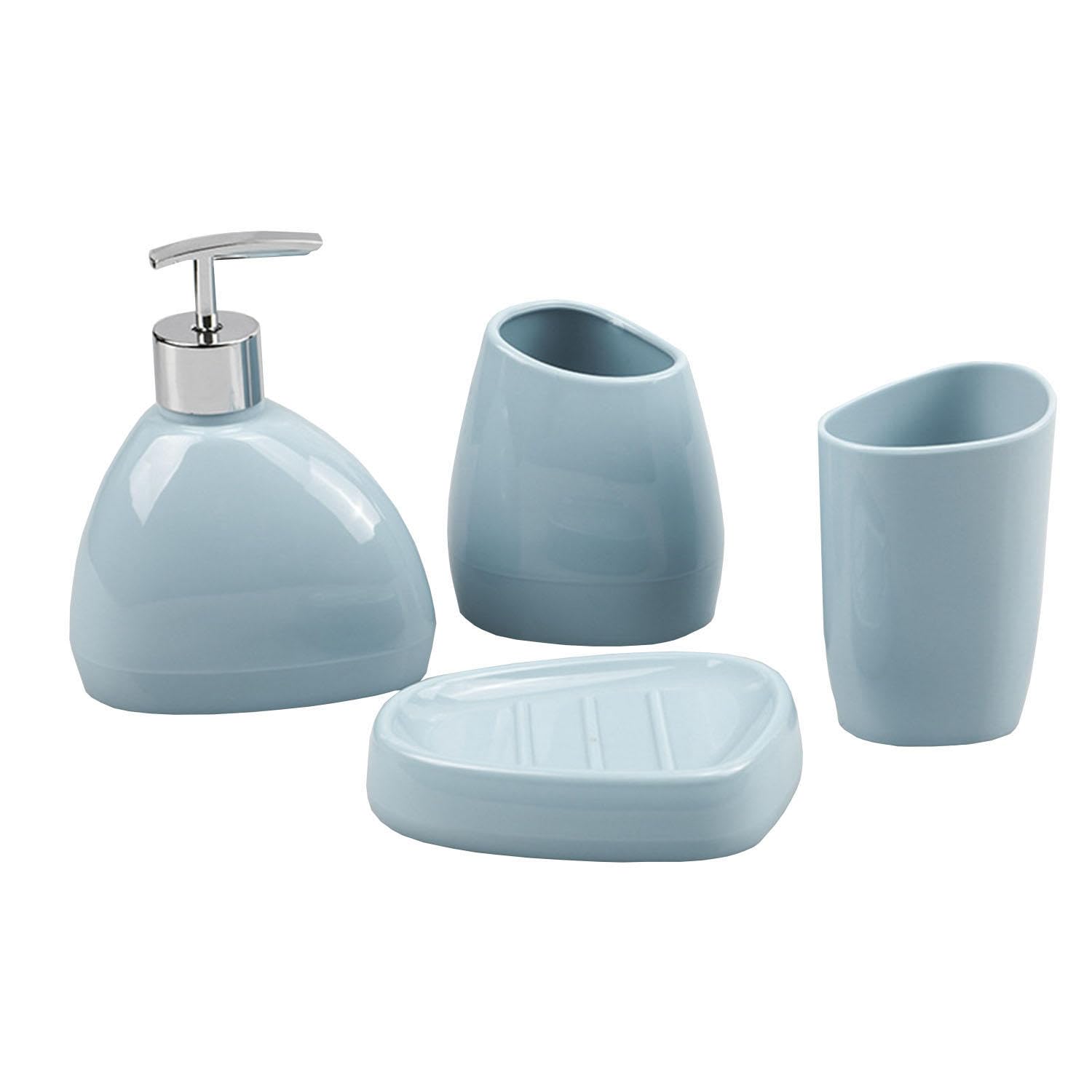 Ensemble d'accessoires de salle de bain VINGAA en plastique PP avec distributeur de savon