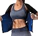 QZSH Women Sauna Vest Sweat Tank Top Zipper Compression Shirts Heat Trapping Waist Trainer(TBH6005-01-L)