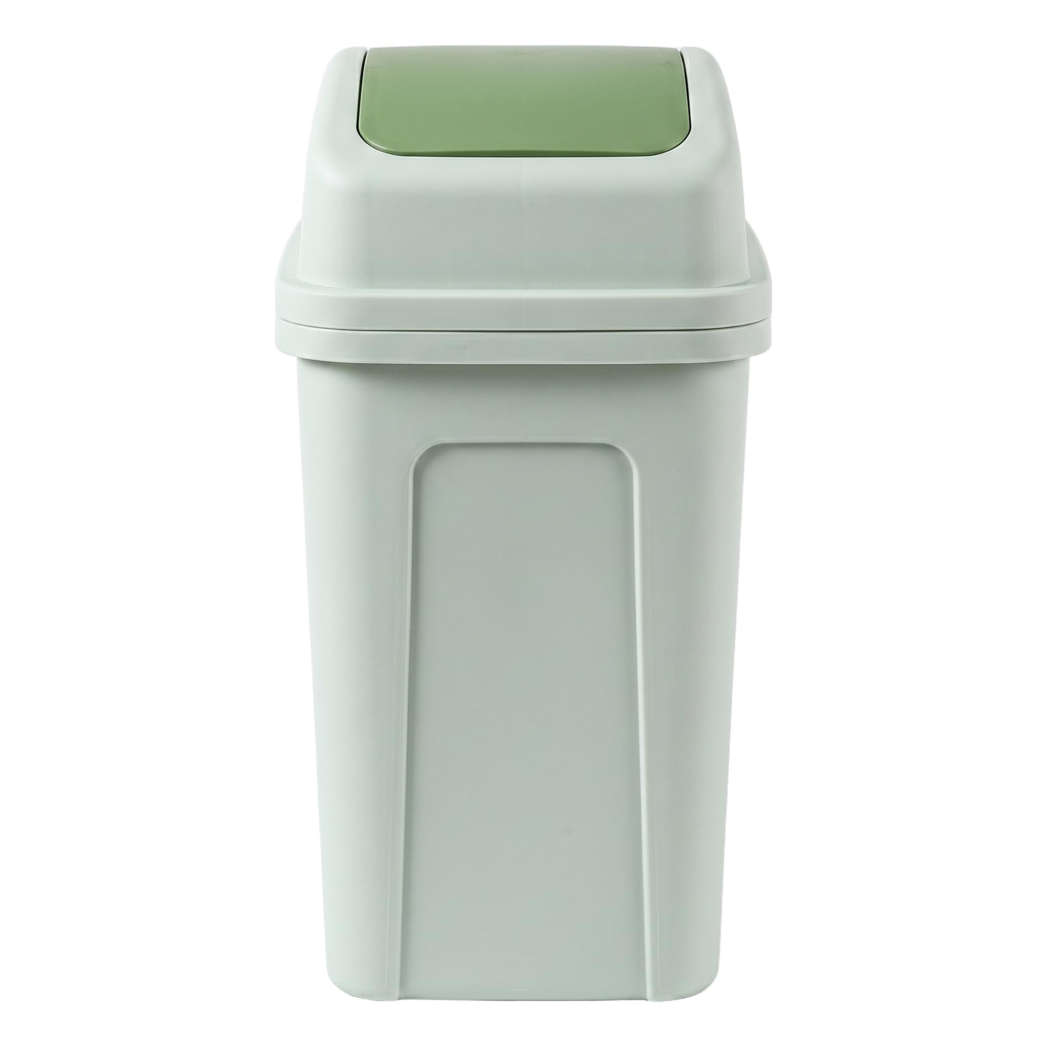 Bemonew Trashcan with Lid Swing Top Trash Can, Space-saving Bathroom Trash Can With Swing Lid, Light Green, 13.39x9.84x6.69 Inch