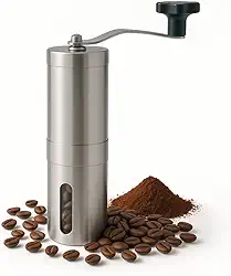 Moedor de Café Manual em Aço Inoxidável Portátil Ajustável Moagem Fina e Grossa