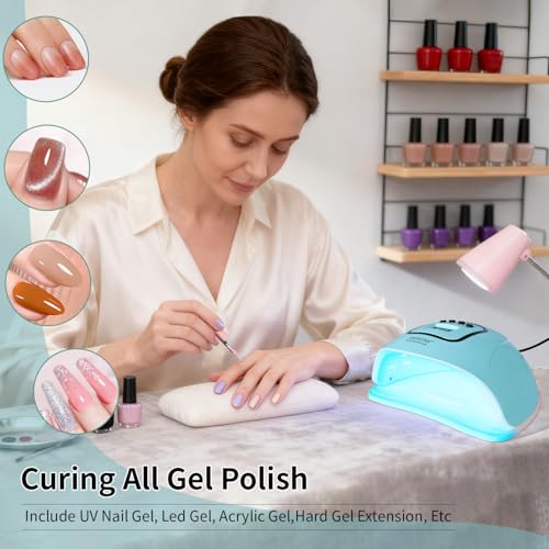 Image of JODSONE U V LED Nail Lamp Blue Gel Polish Nail Dryer with Smart Auto Sensor 4 Timing Modes Fast Curing for Home DIY