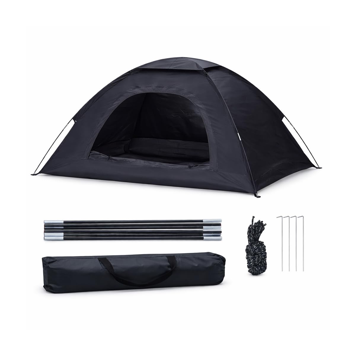 Minifactory 2-3 Person Pop Up Camping Tent Waterproof Instant Lightweight Hiking Tent (Black)