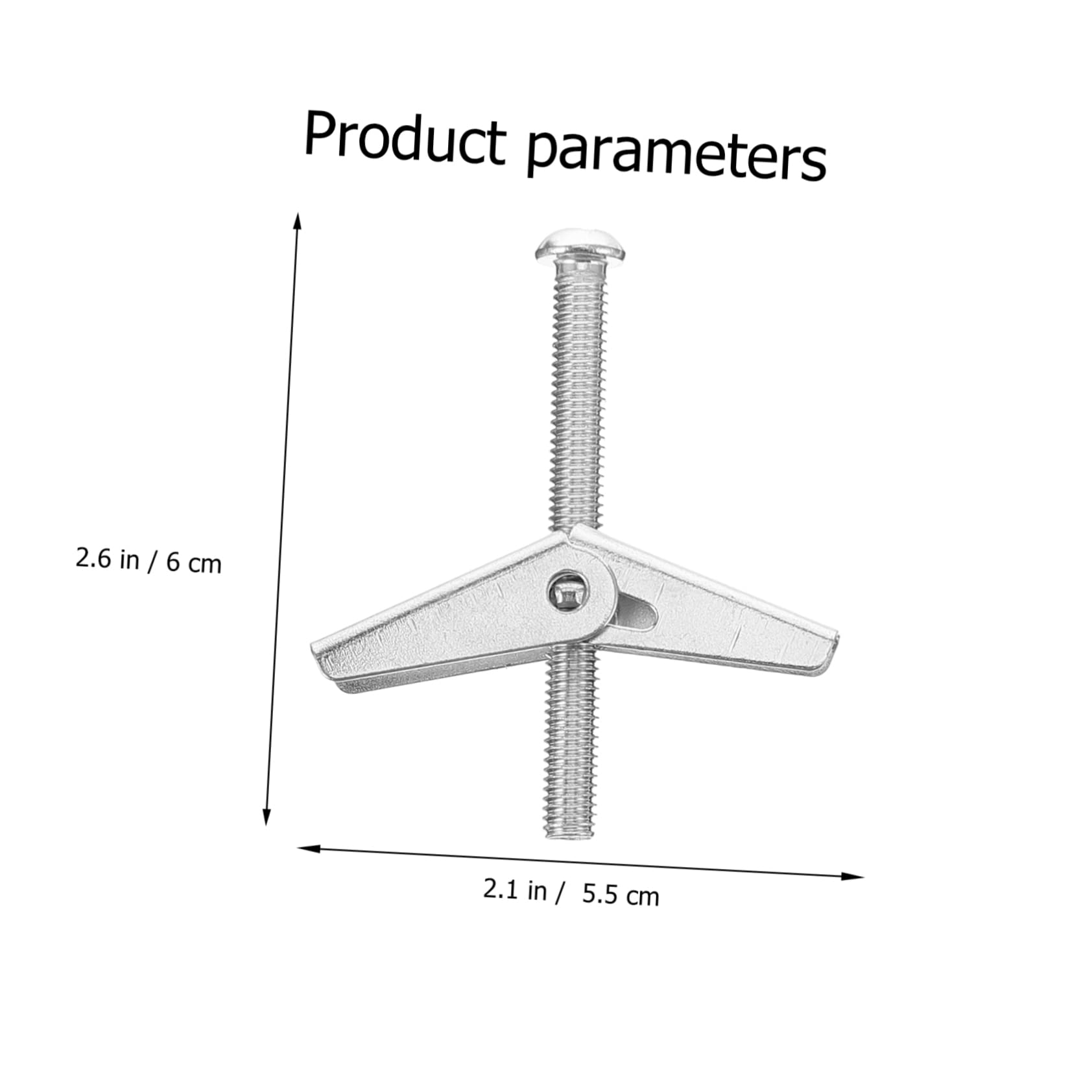 OSOLADY 20pcs Drywall Hanging Bolt Toggle Bolt Kit Iron Toggle for Drywall Self Drilling Anchors