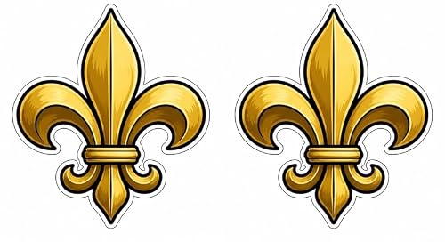 2 x Autocollant sticker vinyle waterproof fleur de lys roi de France embleme