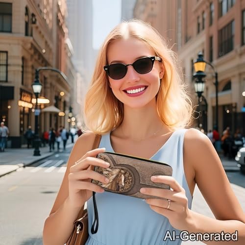 Image of Bulopur Personalized Name Wallet Wristlet for Women RFID Blocking Western Horse Small Leather Card Case Wallet with Zipper Clutch Purses for Ladies Waterproof Phone Holder Gifts for Mom