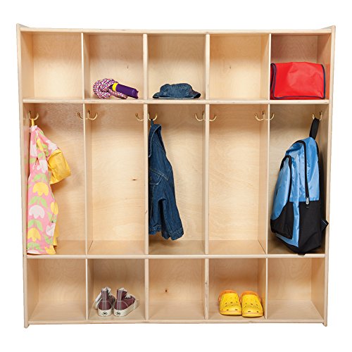 Sprogs Wooden Five-Section Locker Unit without Seat - Unassembled, SPG-4155