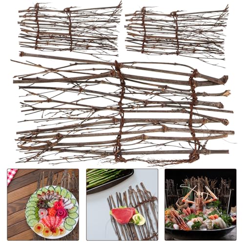 Set de 3 bandejas decorativas de bambú para sushi miniatura 7