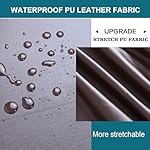 HFCNMY Stool Cover, Waterproof PU Stretch Round for 12-17 Inch Bar Stool, 2Pcs (Coffee) - Image 2