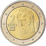 2002-06 2 Euro Austrian Coin. Celebrating Bertha Von Suttner A Radical Pacifist, 1st Map Variation. 2 Euro, Monetized By The Austria Government. Graded By Seller, Circulated Condition