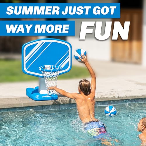 GoSports Unisex-Adult BB-SPLASHHOOP-PRO-Blue Pool Basketball Game, One Size