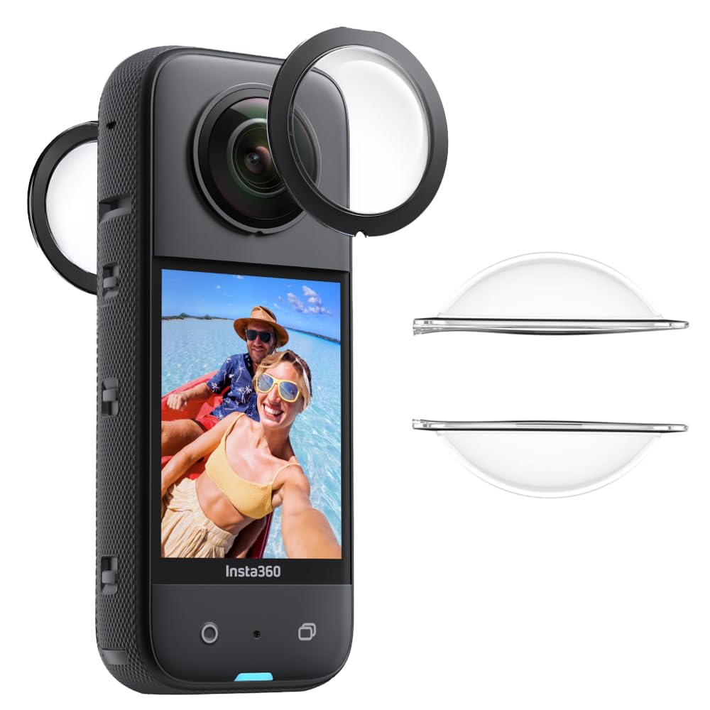 Tedubax Lens Guard for Insta360 X3, Lens Protector Removable PC Protective Lens Cover for Insta 360 X3 Accessories(2 sets - 4 pcs)