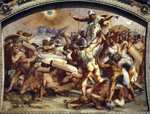 Cuadro en lienzo Giosuè che oscura il sole Raffaello para oficina decoración pared salón 60x90cm