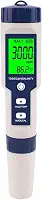 Medidor Digital De Qualidade Da Água - 5 em 1 pH, SALT, TDS, EC e TEMP - À Prova D'Água IP67 com Retroiluminação - Medidor Digital Condutivimetro Para Uso Doméstico E Profissional
