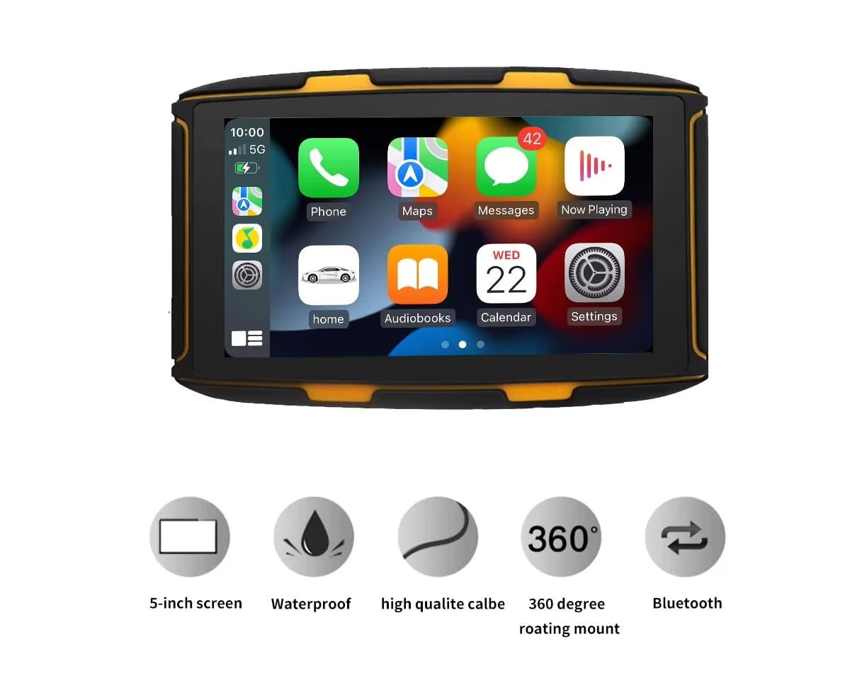 Carpuride W702B Motorrad GPS Carplay Bildschirm mit Design Halterung für BMW Motorräder