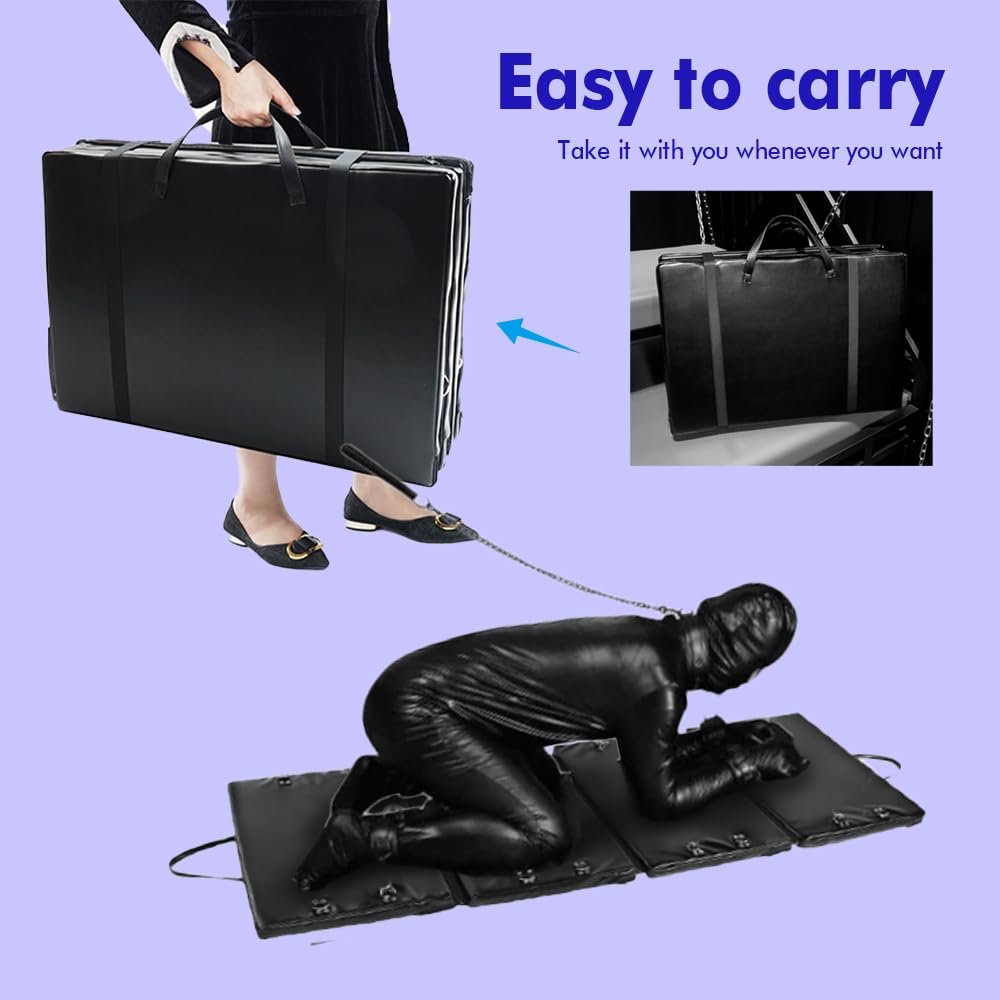 Restrizioni per bondage sessuale BDSM Mobili sessuali in pelle PU Sistema di restrizioni fetish portatile pieghevole letto del sesso giocattolo del sesso per uomini coppie adulti